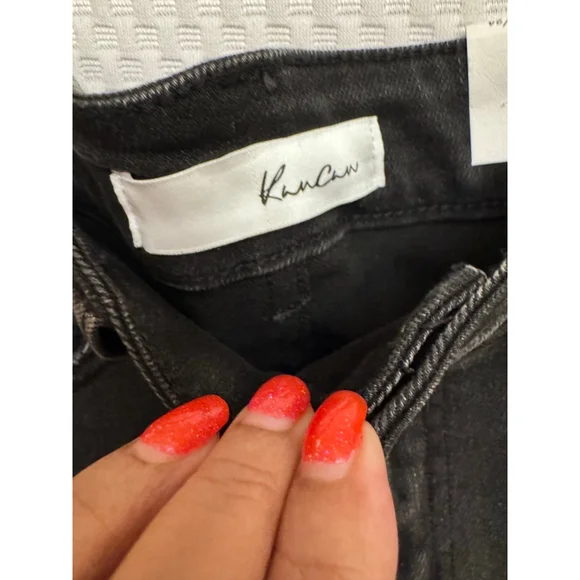 KanCan High Rise Fray Hem Bermuda Shorts-1/24 - Picture 4 of 7